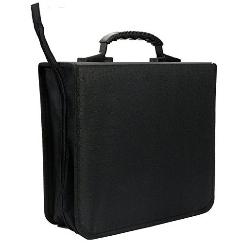BephaMart 288 Disc Capacity CD DVD Storage Holder Box Cover Carrying Case Organizer Black N3