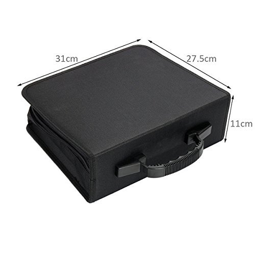 BephaMart 288 Disc Capacity CD DVD Storage Holder Box Cover Carrying Case Organizer Black N4