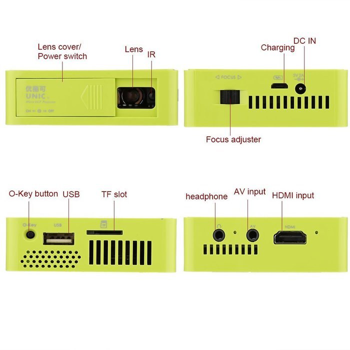 UC50 150'' Multimedia USB TF AV HDMI IR Home Theater LED Digital Video Game Pico Mini Support HD 1080p Mini Projector N11