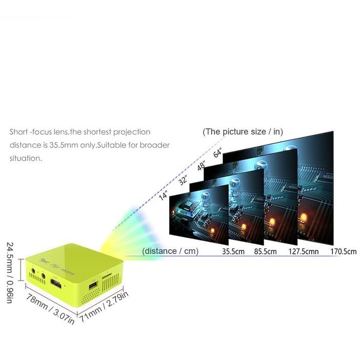 UC50 150'' Multimedia USB TF AV HDMI IR Home Theater LED Digital Video Game Pico Mini Support HD 1080p Mini Projector N13