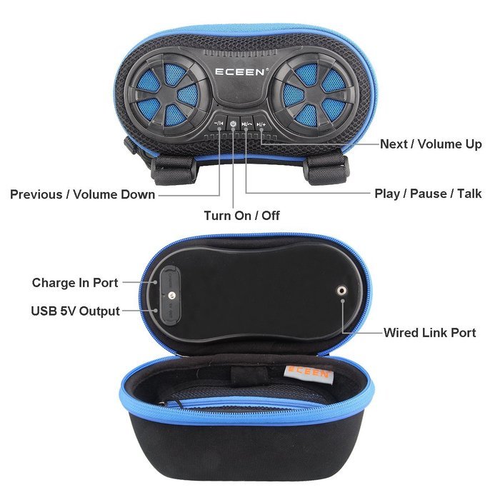 ECEEN Wireless Bluetooth Speaker - Bicycle Speaker Case with Hands-Free Speakerphone Calls and Rechargeable 4,000mAh... N3