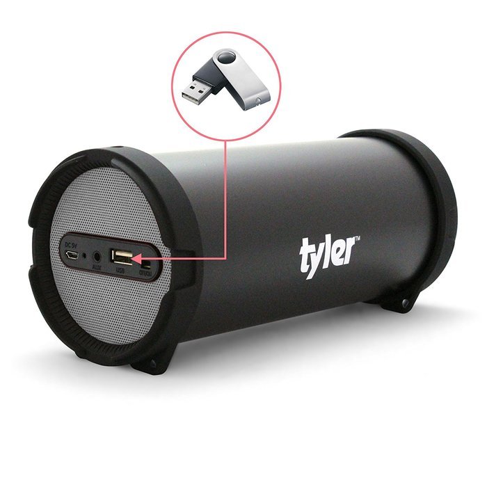 Tyler Portable Wireless Bluetooth Speaker TWS402-SL, Indoor/Outdoor 2.1 Hi-Fi Stereo Cylinder Loud Speaker, with... N3