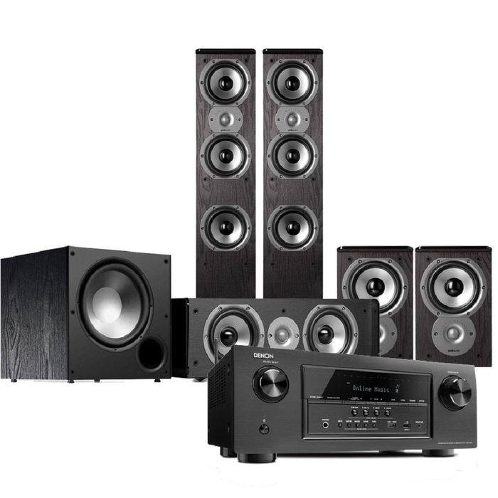 Polk Audio HDL-400-5.1 Home Theater Package with Denon AVR-S910W Reciever