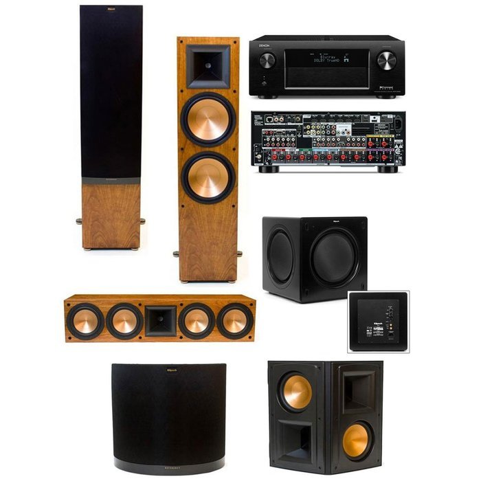 Klipsch RF-7 II 5.1 Home Theater System(Cherry) SW-115 Denon AVR-X4000
