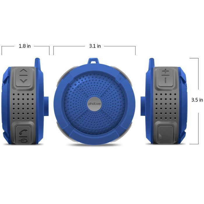 Photive Rain WaterProof Portable Bluetooth Shower speaker. Rugged Wireless Outdoor/Shower Speaker with Built in... N11