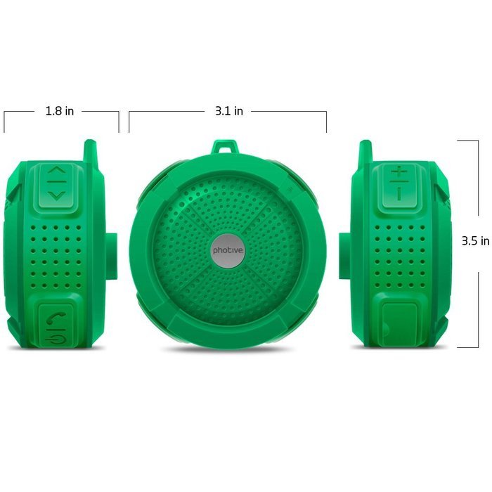 Photive Rain WaterProof Portable Bluetooth Shower speaker. Rugged Wireless Outdoor/Shower Speaker with Built in... N19