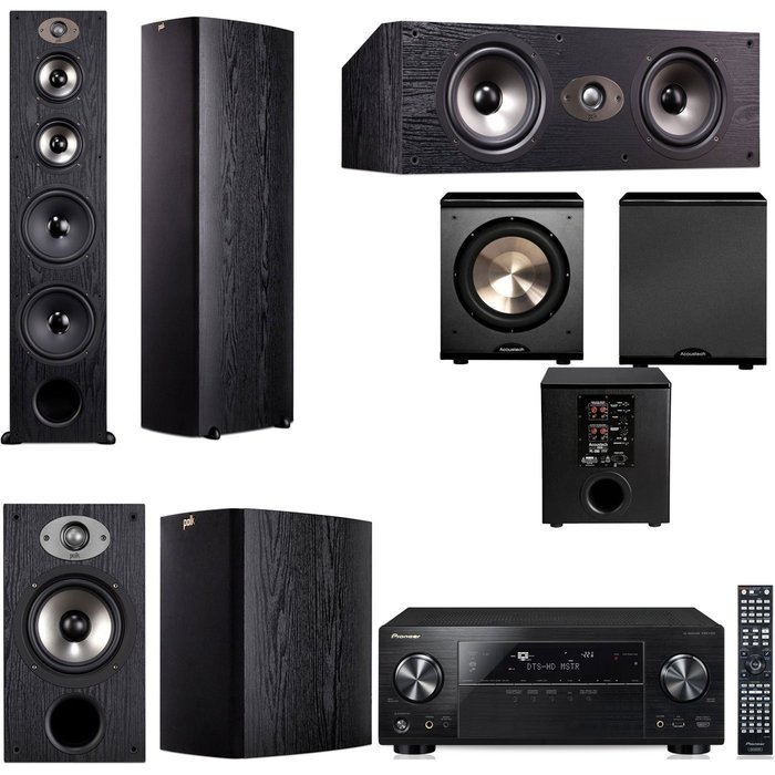 Polk Audio TSX550T 5.1 Home Theater System (Black)-Pioneer VSX-1123-K 7.2