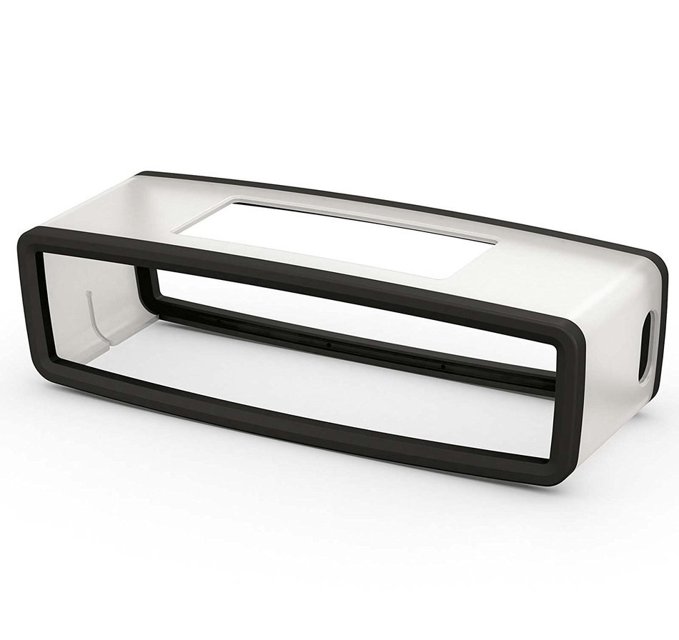 Bose SoundLink Mini II Bluetooth Wireless Speaker - Pearl w/ Charcoal Black Soft Silicon Cover & Travel Bag -... N3