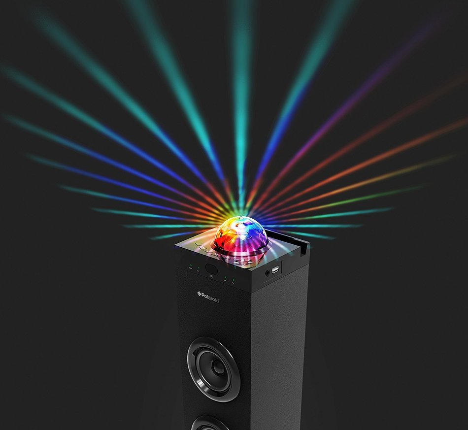 Polaroid Bluetooth Wireless Party Speaker with Dancing LED Lights, Portable & Rechargeable N4