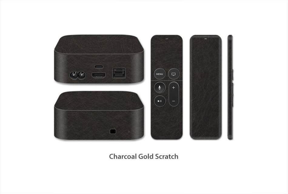 Stickerboy Designer Series Skin/Sticker/Decal for Apple TV 4th Gen (Charcoal Gold Scratch)