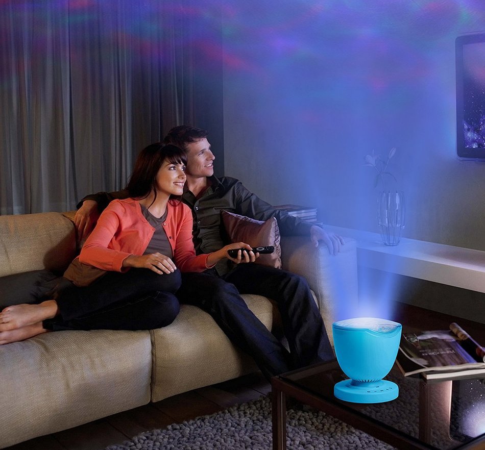 Ocean Wave Night Light Projector and Bluetooth Speaker. Romance and ...