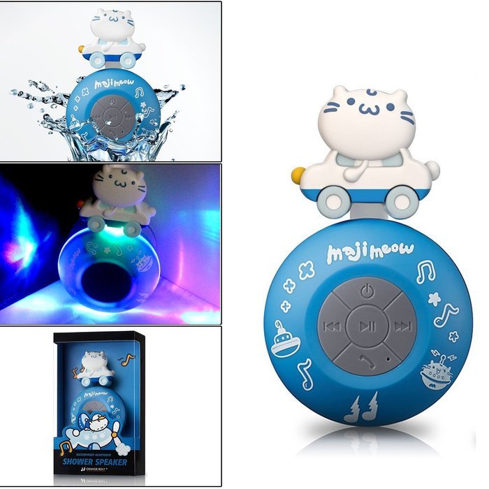 Wireless Bluetooth Speaker, Orange Bolt X Maji Meow Limited Edition Water Proof Resistant Shower Speaker Handsfree...