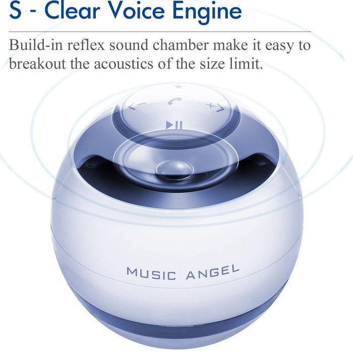 Music Angel JH-FD19 Levitating Portable Wireless Bluetooth Speakers with Microphone for iphone and ipad (Black) N10
