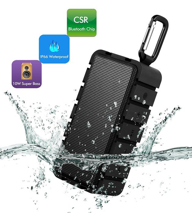 Waterproof Bluetooth Speaker - Ultra Portable Wireless Stereo Speaker - 10W Output Power with Enhanced Bass CSR4.0...