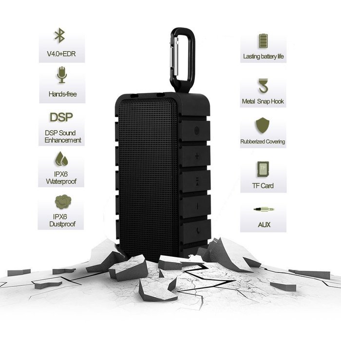 Waterproof Bluetooth Speaker - Ultra Portable Wireless Stereo Speaker - 10W Output Power with Enhanced Bass CSR4.0... N3