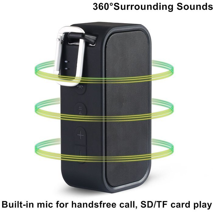iCode Sports Portable Bluetooth Speaker with 360&deg; Surrounding Sounds, 12 Hour Play Rechargeable Battery ,Water... N3