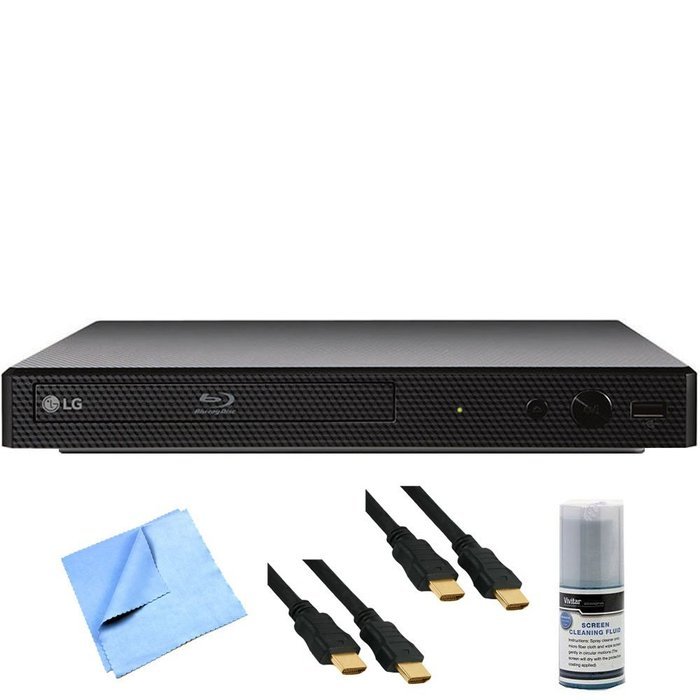 LG BP255 - Streaming Blu-ray Disc Player Plus Hook-Up Bundle - Includes Blu-Ray Player, 2 x 6 ft High Speed 3D...