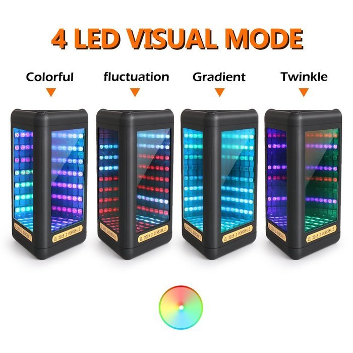 Portable Wireless Bluetooth Speakers with LED Lights Show, Lamhi 4.0 Mirror Speaker,10W Powerful Sound with AUX... N2