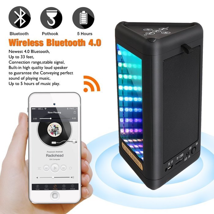 Portable Wireless Bluetooth Speakers with LED Lights Show, Lamhi 4.0 Mirror Speaker,10W Powerful Sound with AUX... N3