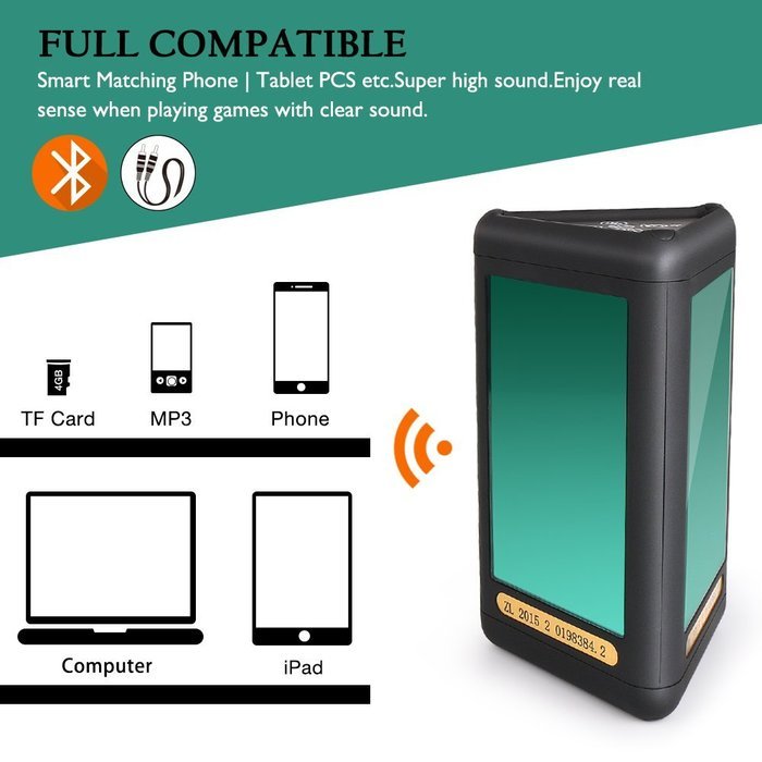 Portable Wireless Bluetooth Speakers with LED Lights Show, Lamhi 4.0 Mirror Speaker,10W Powerful Sound with AUX... N4
