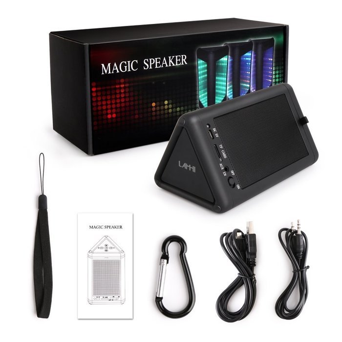 Portable Wireless Bluetooth Speakers with LED Lights Show, Lamhi 4.0 Mirror Speaker,10W Powerful Sound with AUX... N7