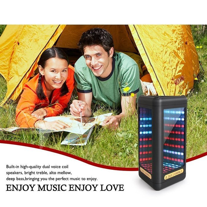 Portable Wireless Bluetooth Speakers with LED Lights Show, Lamhi 4.0 Mirror Speaker,10W Powerful Sound with AUX... N8