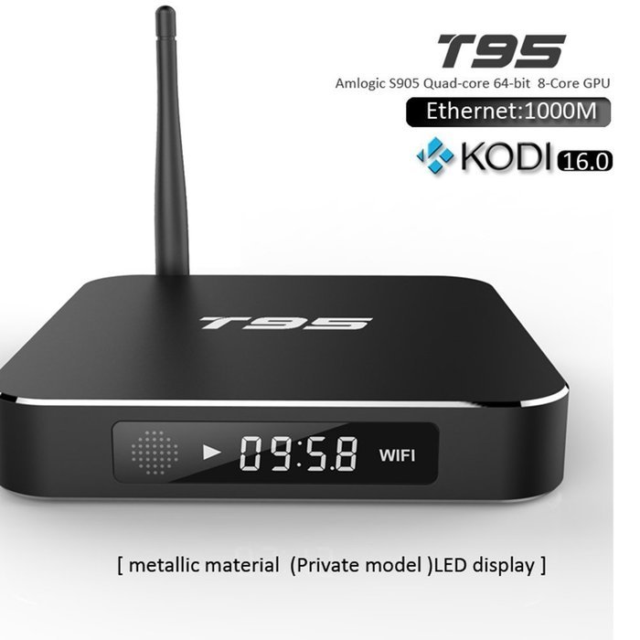 iNepo T95 Android Smart TV Box Amlogic S905 Quad Core Cortex A9 1GB DDR3 8GB EMMC Flash with Kodi16.0 WiFi 2.4GHz...