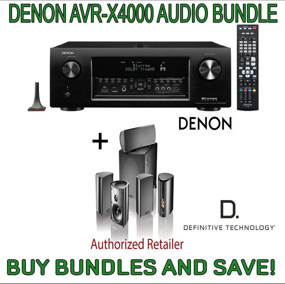 Denon AVR-X4000 7.2-Channel 4K Ultra HD Networking Home Theater AV Receiver with AirPlay & Definitive Technology...