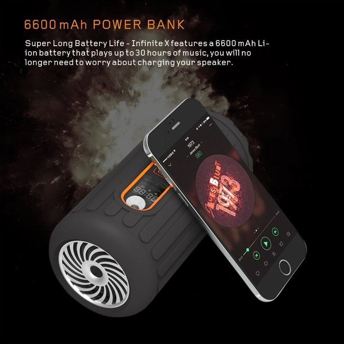 Bliiq Infinite X Portable Bluetooth Wireless Speaker, Waterproof, Dustproof, Shockproof with Built-in Power bank... N5