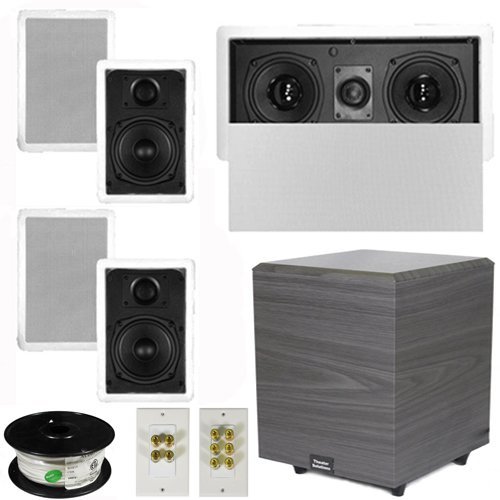 Theater Solutions 5.1 Home Audio Speakers 4 Speakers, 1 Center, 10" Powered Sub and More TS50WL51SET4