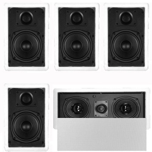 Theater Solutions 5.1 Home Audio Speakers 4 Speakers, 1 Center, 10" Powered Sub and More TS50WL51SET4 N2