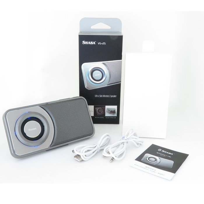 [UPGRADED] SHABA Ultra Slim Pocket Portable Bluetooth Speaker with LED Light, Phone Stand, TF Card, FM Radio,... N11