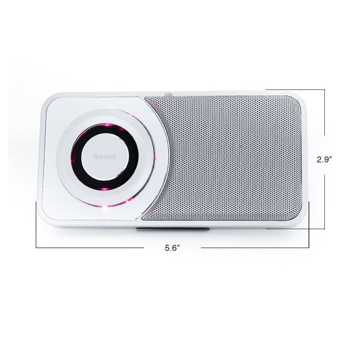 [UPGRADED] SHABA Ultra Slim Pocket Portable Bluetooth Speaker with LED Light, Phone Stand, TF Card, FM Radio,... N17