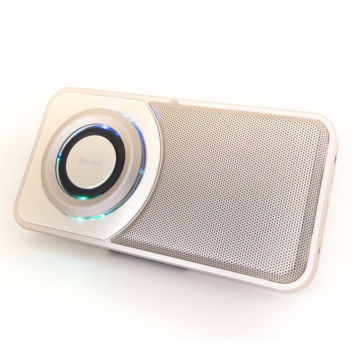 [UPGRADED] SHABA Ultra Slim Pocket Portable Bluetooth Speaker with LED Light, Phone Stand, TF Card, FM Radio,... N20