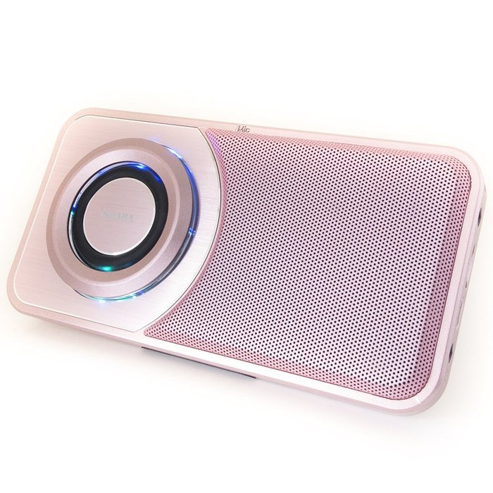 [UPGRADED] SHABA Ultra Slim Pocket Portable Bluetooth Speaker with LED Light, Phone Stand, TF Card, FM Radio,... N25
