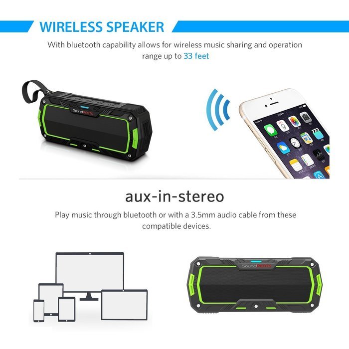 SoundPEATS Outdoor Bluetooth Speakers Portable Wireless Speakers Waterproof Shower Speaker (IP65 Water Resistant... N9