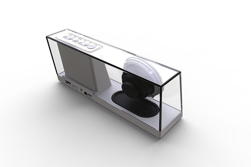 Soundance Portable Stereo Bluetooth Speakers with Enhanced Bass Resonator, FM Radio, Built-in Mic, LED Display... N19