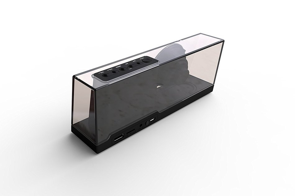 Soundance Portable Stereo Bluetooth Speakers with Enhanced Bass Resonator, FM Radio, Built-in Mic, LED Display... N24