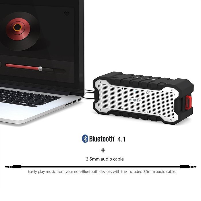AUKEY SoundTank Bluetooth Speaker with 30-Hour Playtime, Enhanced Bass, Water Resistant Wireless Speaker for iPhone... N3