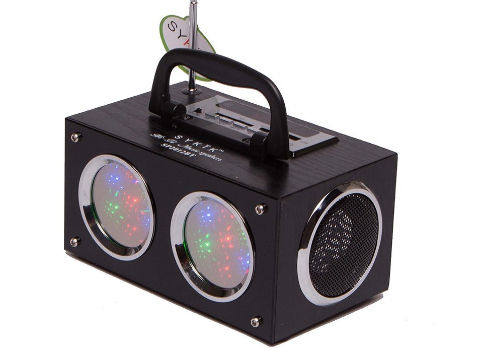 Sykik SP2091BT Bluetooth Boom Box with SD/MMC/USB, FM Radio, Built-in Rechargeable Battery & Remote Control N2