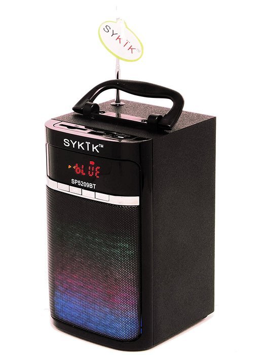 Sykik SP2091BT Bluetooth Boom Box with SD/MMC/USB, FM Radio, Built-in Rechargeable Battery & Remote Control N10