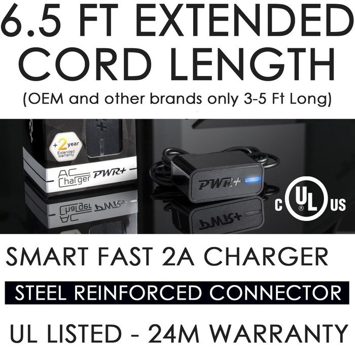 [UL Listed] Pwr+ Extra Long 6.5 Ft AC Adapter Rapid Charger for JBL-Flip 1 Portable Stereo Wireless Speaker 6132A-JBLFLIP... N3