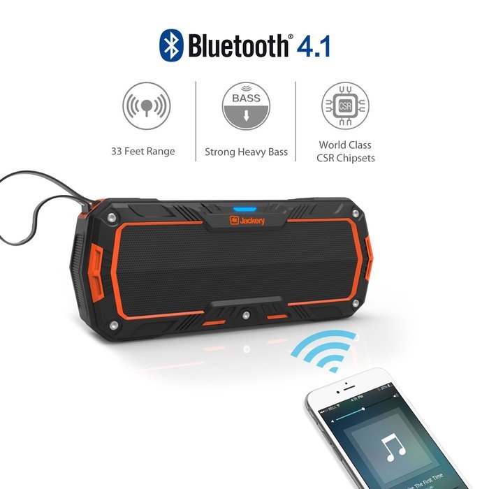 Jackery Boom 10W Bluetooth 4.1 IP65 Wireless Water Resistant Dustproof Rugged Portable Bluetooth Speaker Perfect... N2