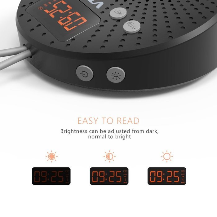 Vtin Shower Speaker with FM Radio, Portable Waterproof Bluetooth Speakers 10 Hours Play Time, 5W Driver with LCD... N4