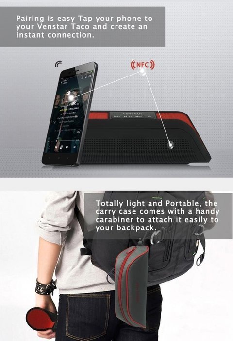 Wireless Speakers, I-Venstar Portable Bluetooth Speaker (High Definition Audio, Built-in Microphone, NFC, 2x3W... N3