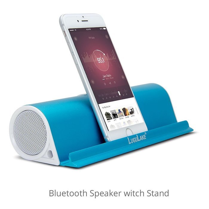 Lugulake Aluminum Portable Bluetooth 4.0 Speaker with Stand Dock, HIFI, 2x 3Watts, Enhanced Bass, 10 Hours Playtime...