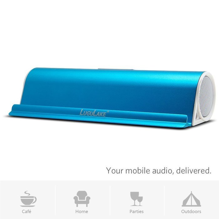 Lugulake Aluminum Portable Bluetooth 4.0 Speaker with Stand Dock, HIFI, 2x 3Watts, Enhanced Bass, 10 Hours Playtime... N2