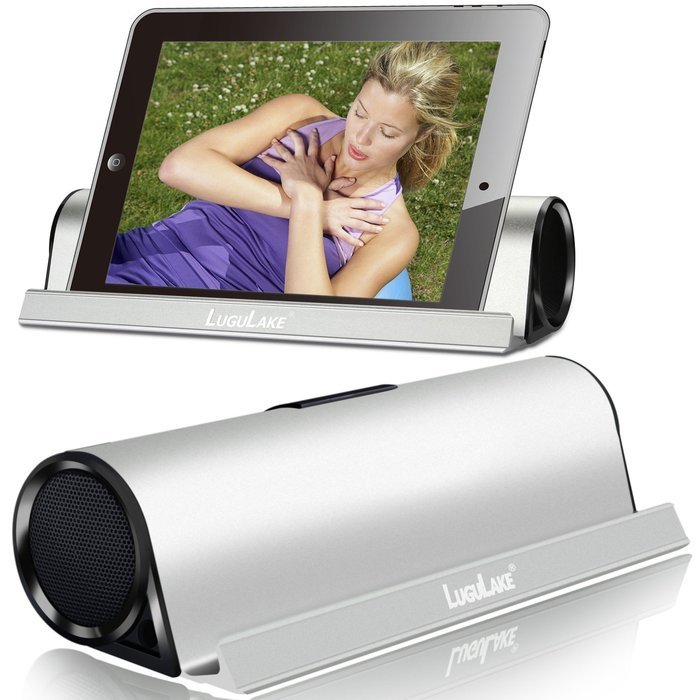Lugulake Aluminum Portable Bluetooth 4.0 Speaker with Stand Dock, HIFI, 2x 3Watts, Enhanced Bass, 10 Hours Playtime... N8