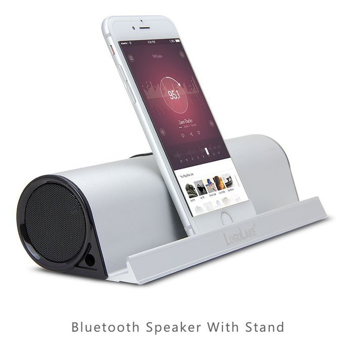 Lugulake Aluminum Portable Bluetooth 4.0 Speaker with Stand Dock, HIFI, 2x 3Watts, Enhanced Bass, 10 Hours Playtime... N9
