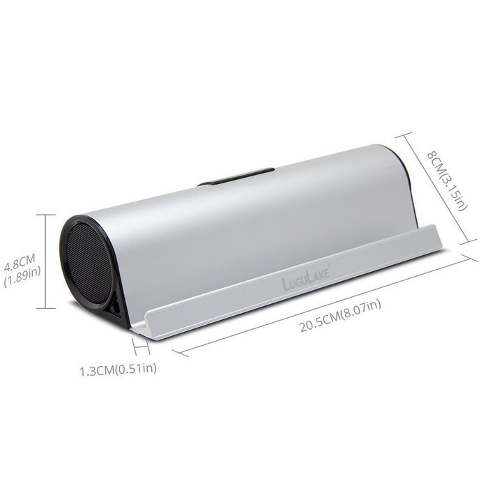Lugulake Aluminum Portable Bluetooth 4.0 Speaker with Stand Dock, HIFI, 2x 3Watts, Enhanced Bass, 10 Hours Playtime... N15